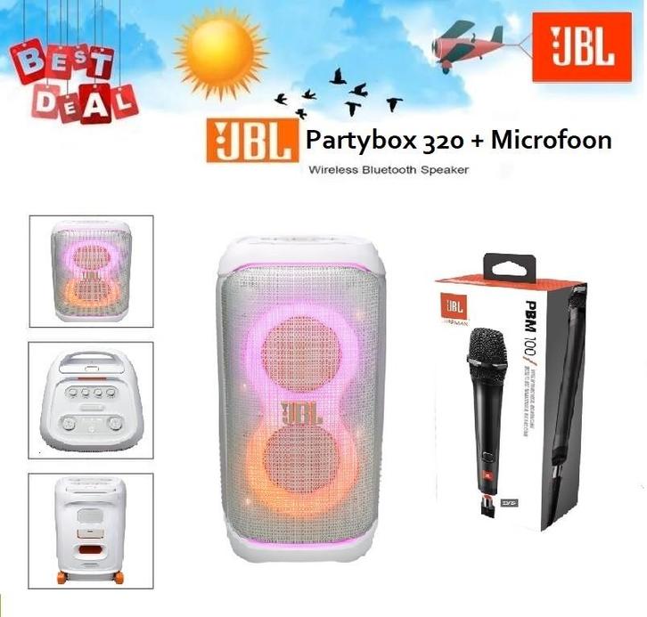 ✅NIEUW✅ JBL Partybox 320 Wit + Microfoon, Audio, Tv en Foto, Luidsprekers, Nieuw, Overige typen, 120 watt of meer, JBL, Ophalen of Verzenden