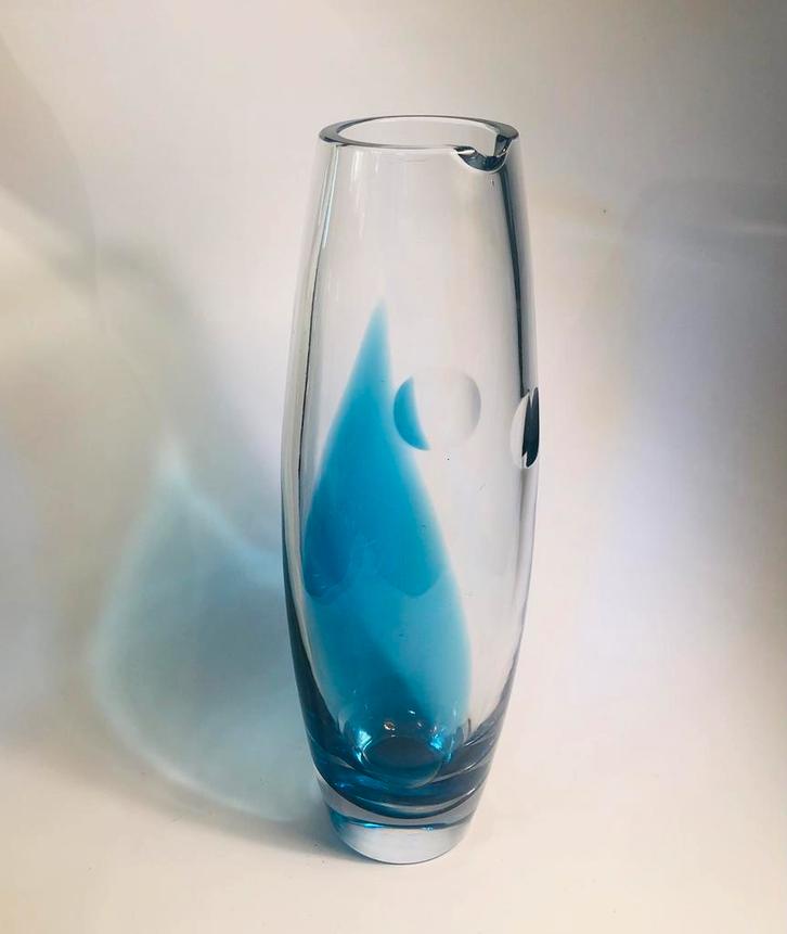 Prachtige Siem van der Marel vaas, 30 cm hoog, Royal Leerdam, Antiek en Kunst, Antiek | Glas en Kristal, Ophalen of Verzenden