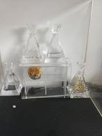 Vintage Kristallen Parfumflesjes - Set van 4, Antiek en Kunst, Antiek | Glas en Kristal, Ophalen of Verzenden