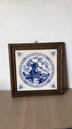 Antieke oudhollands tegeltje molen op hout Delfts blauw€15, Antiek en Kunst, Ophalen of Verzenden