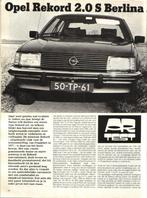Autorevue test Opel Rekord 2.0S 1978, Ophalen of Verzenden, Gelezen, Opel