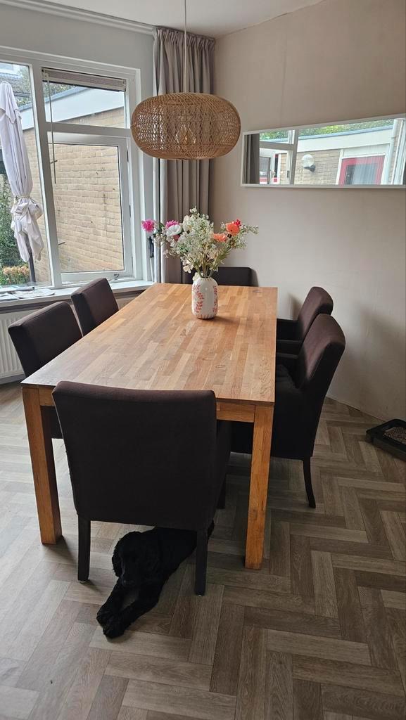 Chocoladebruine Eetkamerstoelen - Tegen elk aannemelijk bod!, Huis en Inrichting, Stoelen, Gebruikt, Vijf, Zes of meer stoelen