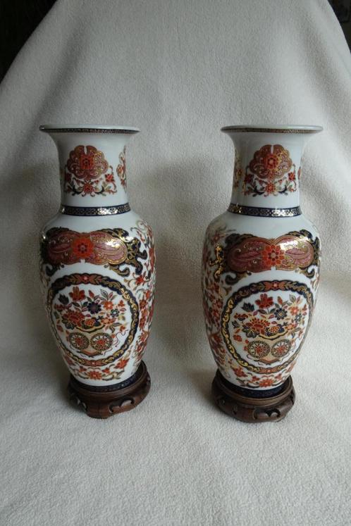 2 Gold Kabuki vazen. Hoogte 25 cm, Huis en Inrichting, Woonaccessoires | Vazen, Zo goed als nieuw, Overige kleuren, Minder dan 50 cm