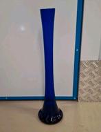 Blauwe glazen vaas - Hoog model, ca 60 cm, Ophalen, 50 tot 75 cm, Blauw, Glas