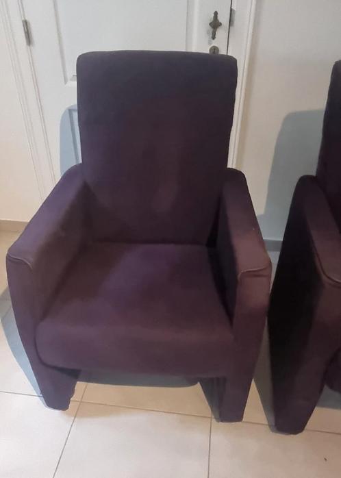 eetkamerstoelen 4 met wieltjes Paars, Huis en Inrichting, Stoelen, Gebruikt, Vier, Stof, Overige kleuren, Ophalen of Verzenden