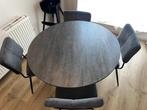 Eettafel met 4 eetstoelen, Huis en Inrichting, Tafels | Eettafels, Ophalen, 100 tot 150 cm, 50 tot 100 cm, Zo goed als nieuw