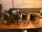 Dame Jeanne / Mandfles - 2x 15L & 2x 5L, Huis en Inrichting, Woonaccessoires | Vazen, Ophalen, Gebruikt, Overige kleuren, 50 tot 75 cm