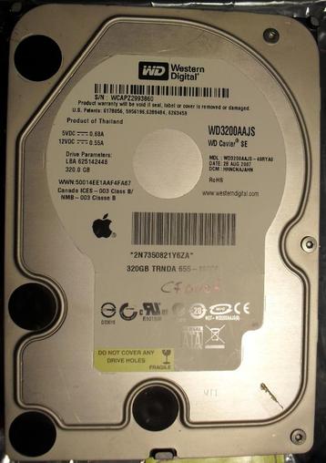 Western Digital (WD) 320 GB SATA HDD’s - 7 Stuks beschikbaar voor biedingen