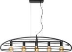 Lucide DIKRA - Hanglamp - 5xE27 - Zwart, Nieuw, Ophalen of Verzenden, A, A