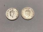 India 1/4 rupee 1946 + 1947, Postzegels en Munten, Munten | Azië, Ophalen of Verzenden, Zuid-Azië
