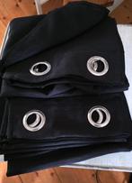 2 zwarte gordijnen, Huis en Inrichting, Stoffering | Gordijnen en Lamellen, 200 cm of meer, Zwart, Ophalen of Verzenden, Zo goed als nieuw