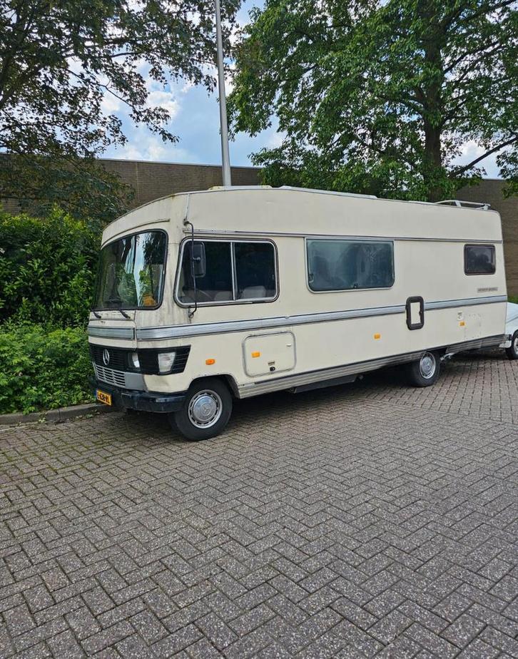 Mercedes camper Hymer diesel 1980 belastingvrij,, Caravans en Kamperen, Campers, Particulier, Hymer, Ophalen