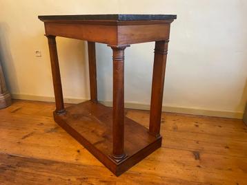 19e eeuws Trumeau Wandtafel Sidetable hardsteen kersenhout beschikbaar voor biedingen