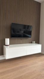 Goossens zwevend glans witte tv kast, Ophalen, Zo goed als nieuw, 200 cm of meer, Minder dan 100 cm
