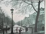 Schilderij Amsterdamse grachten, Huis en Inrichting, Ophalen, 125 cm of meer, Zo goed als nieuw, Schilderij