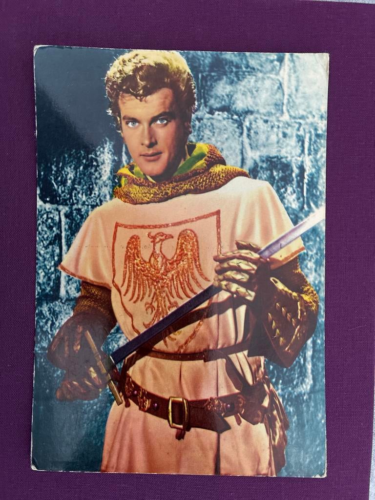 Roger Moore Ivanhoe kaart, Verzamelen, Ophalen of Verzenden, 1960 tot 1980, Ongelopen, Sterren en Beroemdheden