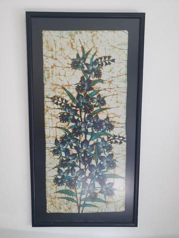 Batik doek met afbeeldingen van bloemen - 49 x 95 cm beschikbaar voor biedingen
