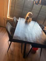 Zwarte Mango Houten Eettafel 160x90cm, Ophalen, Gebruikt, 50 tot 100 cm, 150 tot 200 cm