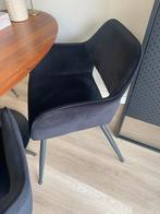 Eetkamerstoelen velvet zwart met armleuningen, Huis en Inrichting, Stoelen, Ophalen of Verzenden, Zo goed als nieuw, Zwart