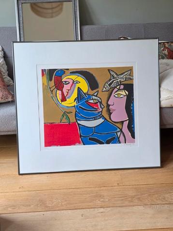 Grote gesigneerde litho van Corneille beschikbaar voor biedingen