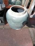 Grote bloempot, blauw geglazuurd voor weinig., Gebruikt, Rond, Minder dan 40 cm, Aardewerk