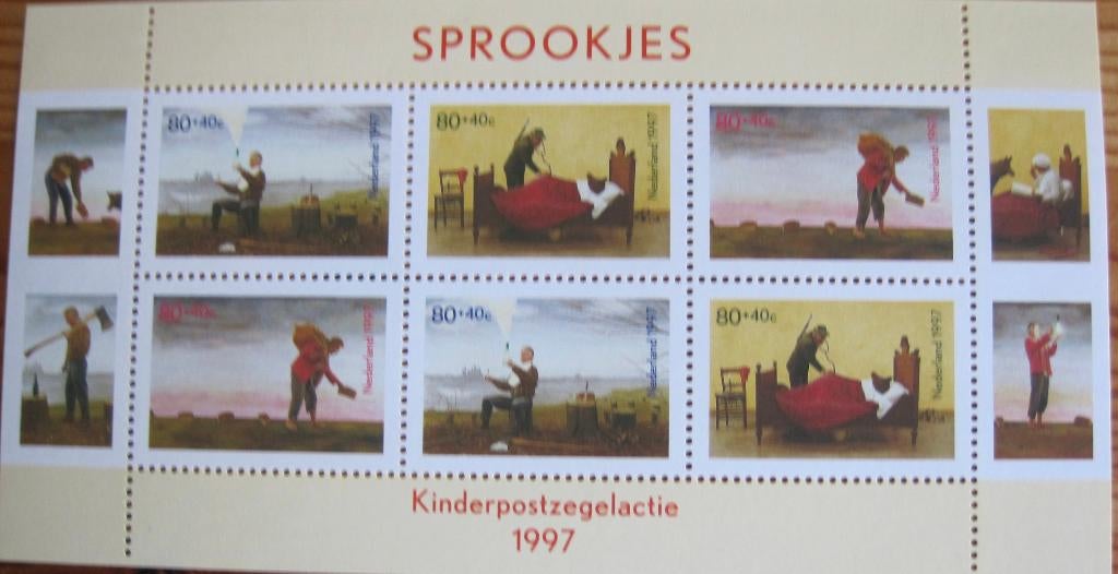 kinderpostzegels 1997 - thema sprookjes - blok, Ophalen of Verzenden, Postfris, Overige thema's