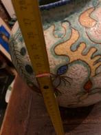 Antiek grote Gouds plateel vaas, Antiek en Kunst, Ophalen of Verzenden