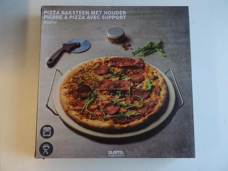 Meerdere Gusta - Pizza Baksteen met houder,Pizzaplank kerst, Huis en Inrichting, Keuken | Keukenbenodigdheden, Nieuw, Ophalen of Verzenden