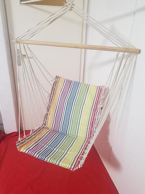 Houten Hangstoel - Met Kussens Hangende Hangmat Tuin Stoel, Tuin en Terras, Hangmatten, Zo goed als nieuw, Binnen, Buiten, Ophalen