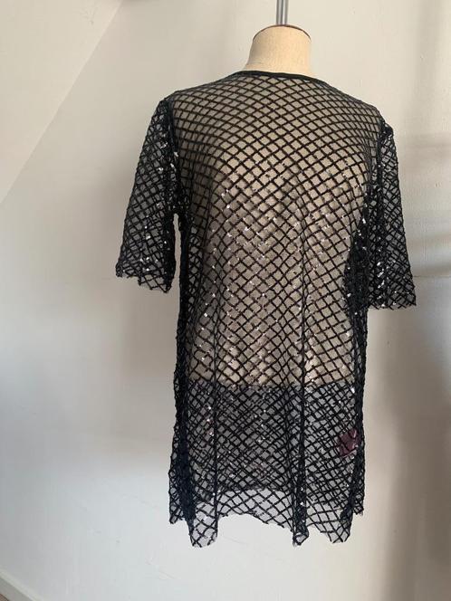 Loavies jurk tuniek kort transparant + pailletten zwart M=38, Kleding | Dames, Jurken, Zo goed als nieuw, Maat 38/40 (M), Zwart