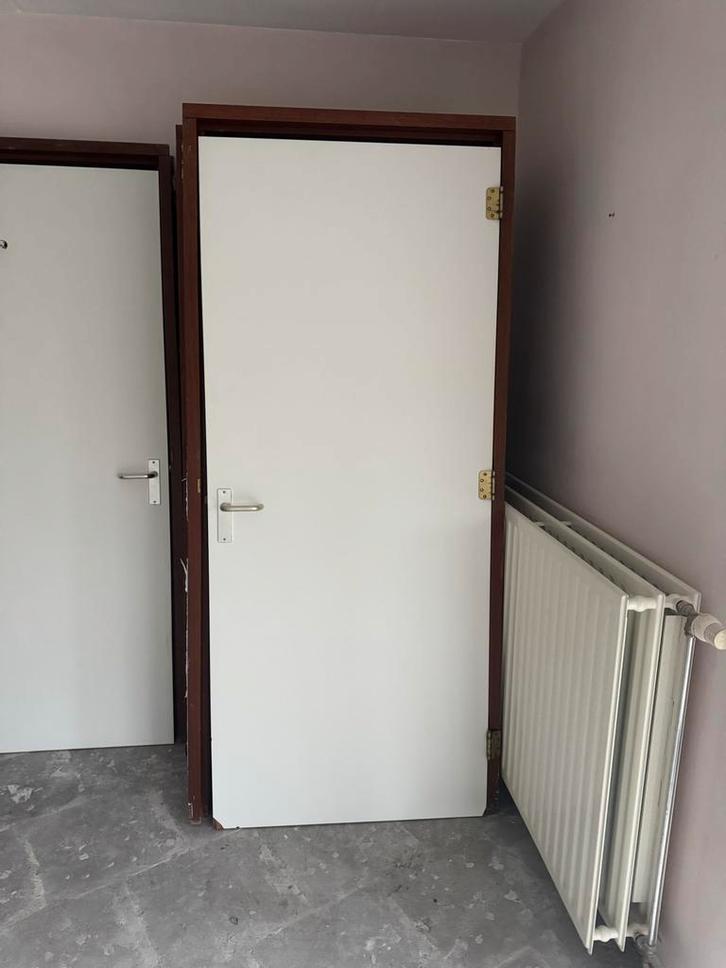 11 Binnendeuren met kozijnen, Doe-het-zelf en Verbouw, Deuren en Horren, Gebruikt, Binnendeur, 200 tot 215 cm, 80 tot 100 cm, Hout