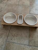 Dieren; honden of katten voer en drinkbak van bamboe, Ophalen of Verzenden, Zo goed als nieuw