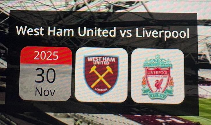 liverpool tickets westham united, Tickets en Kaartjes, Sport | Voetbal, Twee personen, November, Losse kaart, Buitenland