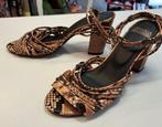 Fred de la Bretoniere sandalen snake bruin zwart 40 nr 43233, Fred de la Bretoniere, Bruin, ., Zo goed als nieuw