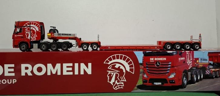 MB Actros 8x4 met 2 bed 4 dieplader "De Romein"  IMC 1/50, Hobby en Vrije tijd, Modelauto's | 1:50, Nieuw, Bus of Vrachtwagen