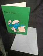 Kaart met envelop Smurf - jarig - 1995, Ophalen of Verzenden, Zo goed als nieuw, Dichtersmurf, Overige typen