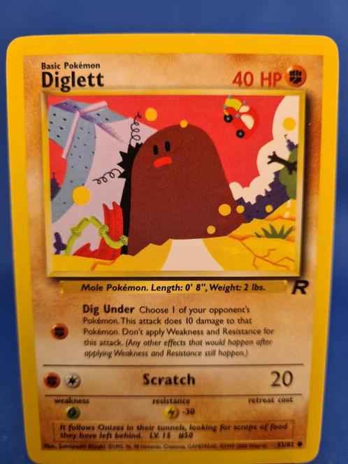 Diglett 52/82 - Team Rocket, Hobby en Vrije tijd, Verzamelkaartspellen | Pokémon, Gebruikt, Losse kaart, Verzenden