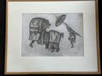 Grote Bali Pendet  tekening nr 1  51/60 cm, Antiek en Kunst, Kunst | Niet-Westerse kunst, Ophalen of Verzenden