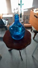 Grote blauwe glazen fles / vaas, Ophalen, Gebruikt, Blauw, Glas