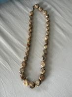 Lange gemarmerde ketting, Ophalen of Verzenden, Gebruikt, Beige, Overige materialen
