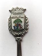 Lepeltje Terschelling Emaille wapen verzilverd, Ophalen of Verzenden