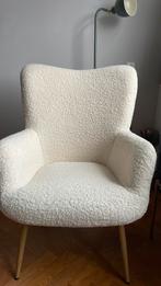 Schattige fauteuil teddy stof creme kleur, Ophalen, Nieuw, 75 tot 100 cm, Stof