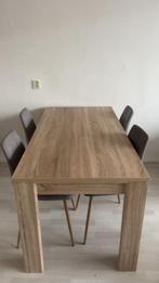 Houten eethoektafel met 4x stoelen, Huis en Inrichting, Complete inboedels, Ophalen of Verzenden