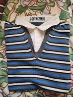 Mooie blauw gestreepte Bikkembergs met blouse boord, L, Kleding | Heren, Maat 52/54 (L), Blauw, Ophalen of Verzenden, Zo goed als nieuw