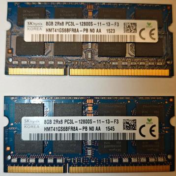 2x 8GB DDR3 SODIMM beschikbaar voor biedingen