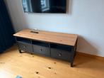 Ikea HEMNES Tv-meubel zwartbruin/lichtbruin, Ophalen, Gebruikt, 100 tot 150 cm, Met lade(s)