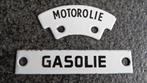 Emaille tankstation benzinepomp plaatjes 2 x Motorolie en, Antiek en Kunst, Antiek | Emaille, Verzenden