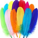50 stuks veren 15-20 cm multicolor felle- en pastelkleuren, Ophalen of Verzenden