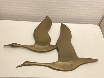 Vintage Messing Ganzen Wanddecoratie beschikbaar voor biedingen