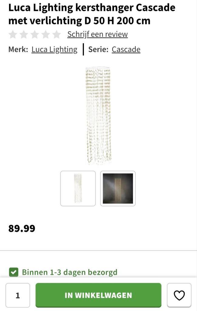 Kersthanger luca lighting 200cm, Diversen, Kerst, Ophalen of Verzenden